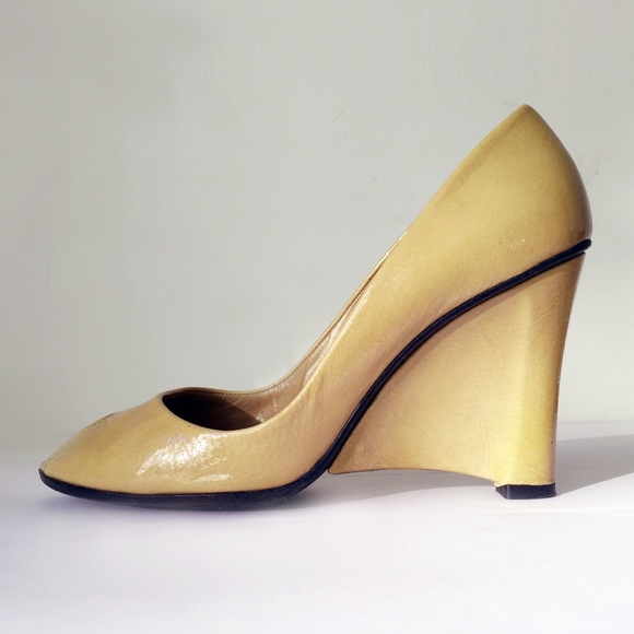 Stuart Weitzman Shoes - STUART WEITZMAN patent peep toe wedge shoes 7.5 m